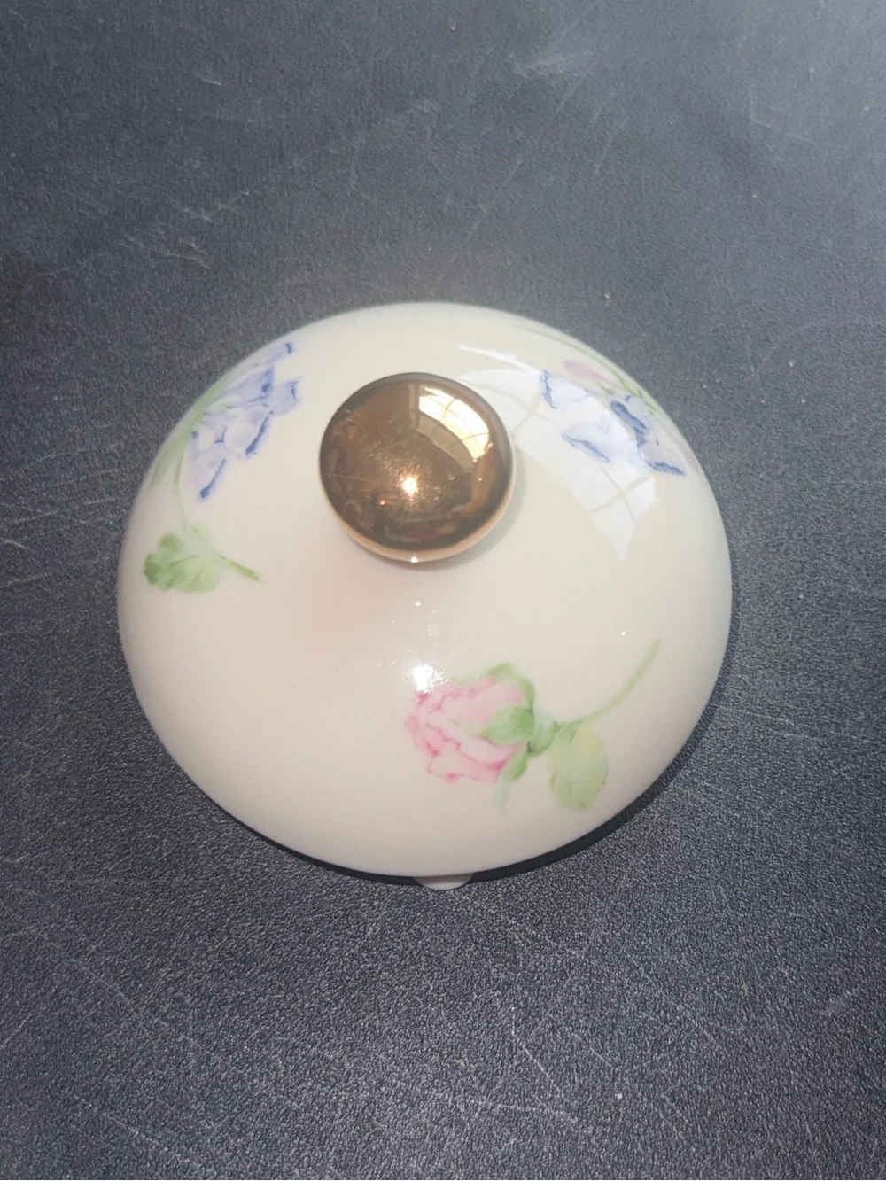 Floral Porcelain Teapot with Gold Trim